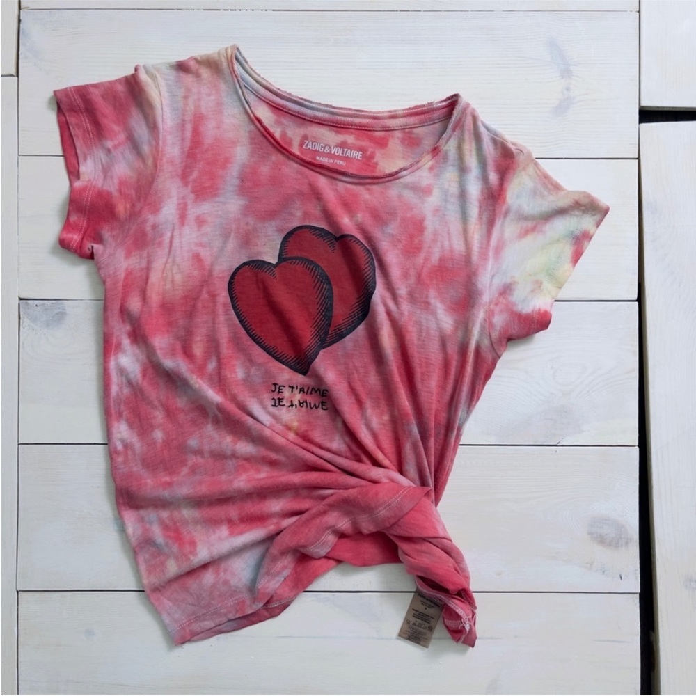 Zadig & Voltaire Paris Je Taime Skinny Heart T-shirt - Picture 4 of 4